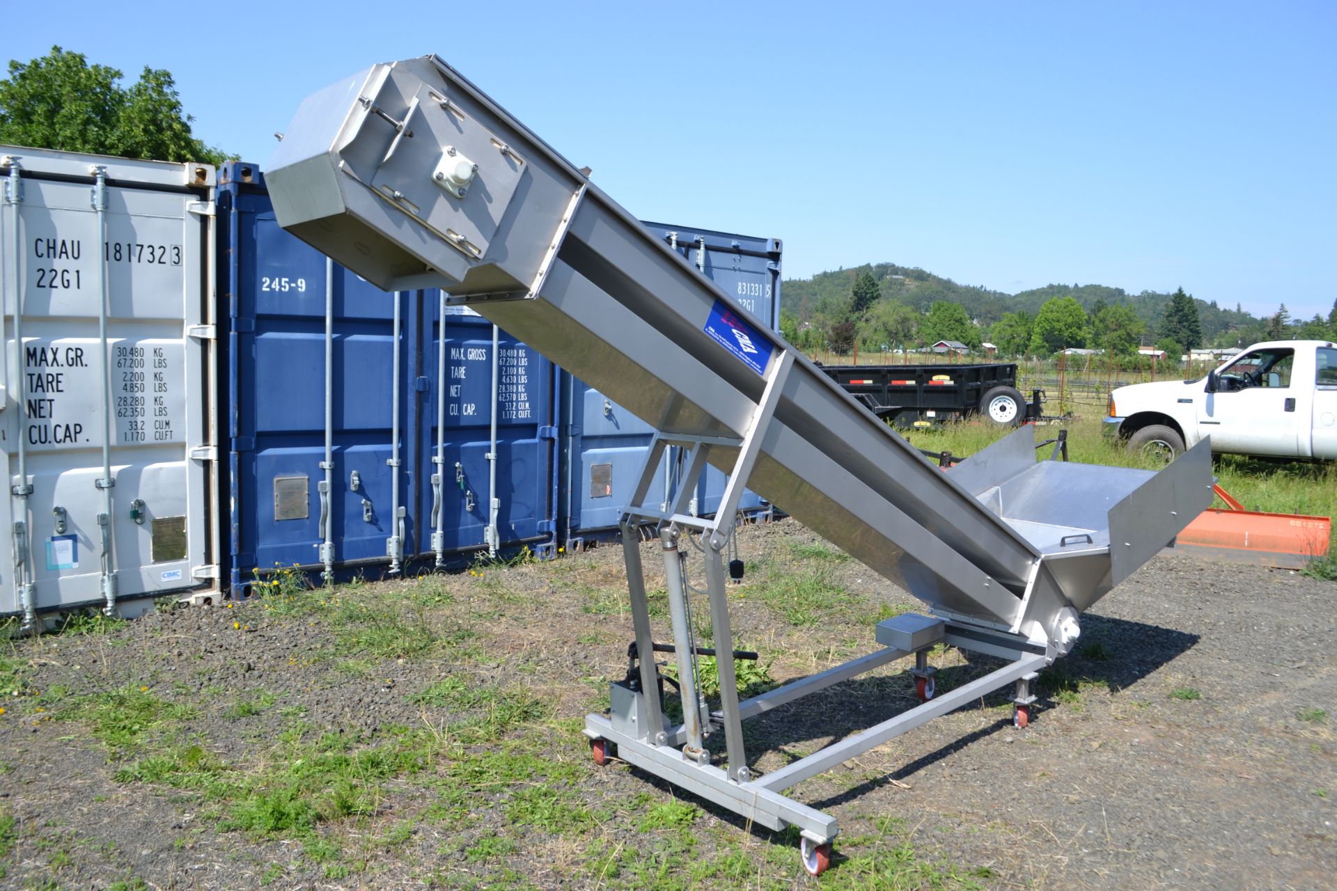 2014 CMA N400 x 3.5m stainless steel slatted Incline Conveyor on casters - Image 4 of 8