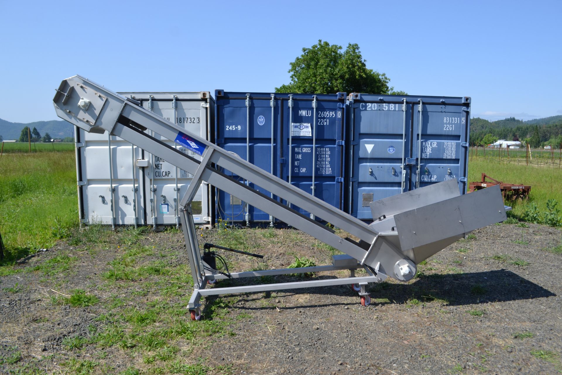 2014 CMA N400 x 3.5m stainless steel slatted Incline Conveyor on casters - Image 8 of 8