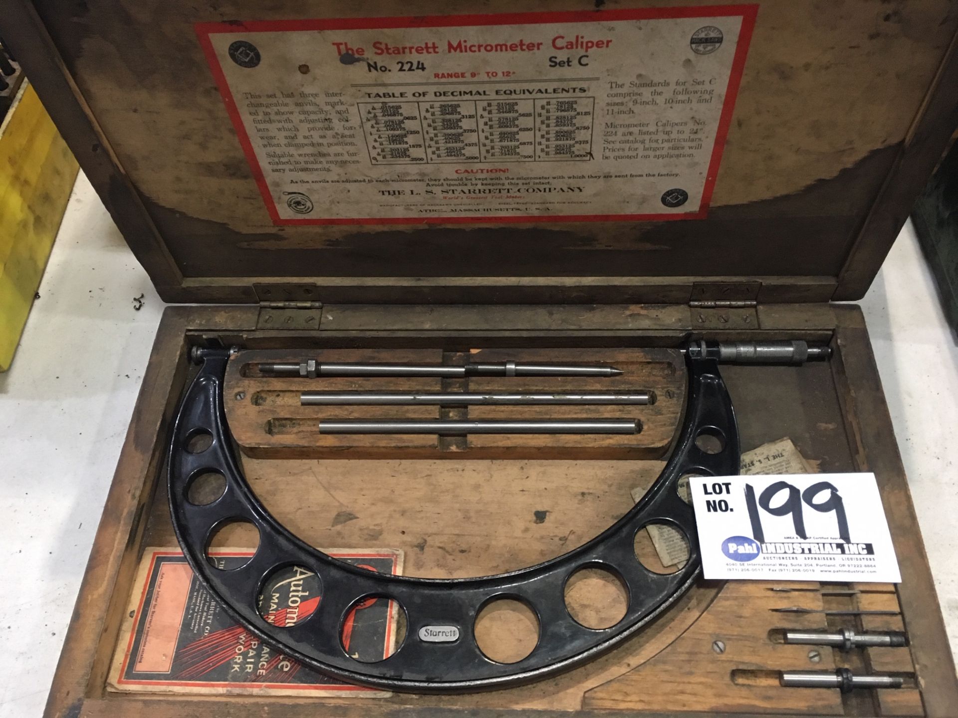 Starrett No. 224 9-12" OD Micrometer