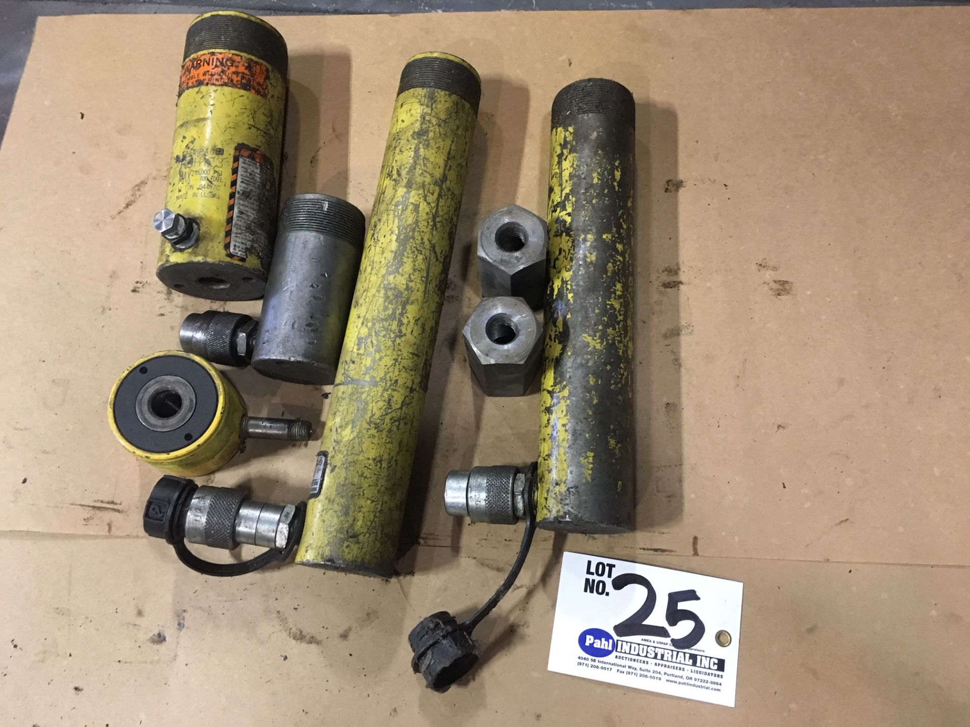 Enerpac 12-Ton, (2) RC 1010, (2) 5-Ton jacks with hose and fittings