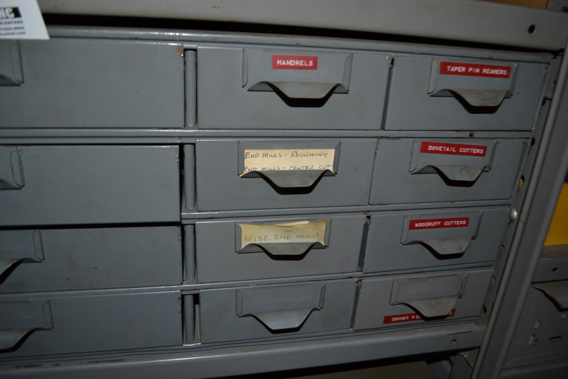 Hardware 16 drawer with Mandrels, reamers, cutters, end mills, etc. - Image 4 of 4