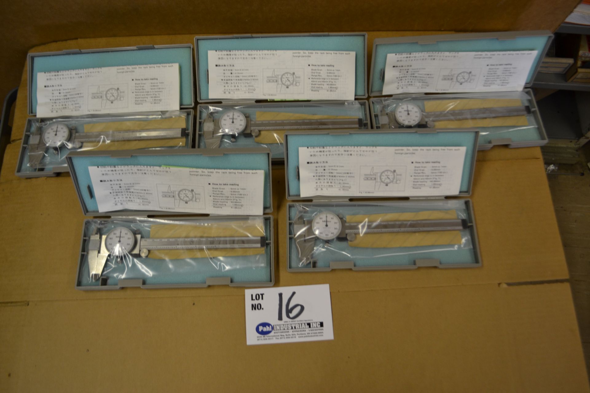 Box of (5) Mitutoyo 6" Dial Calipers New In Box Model 505-637-50