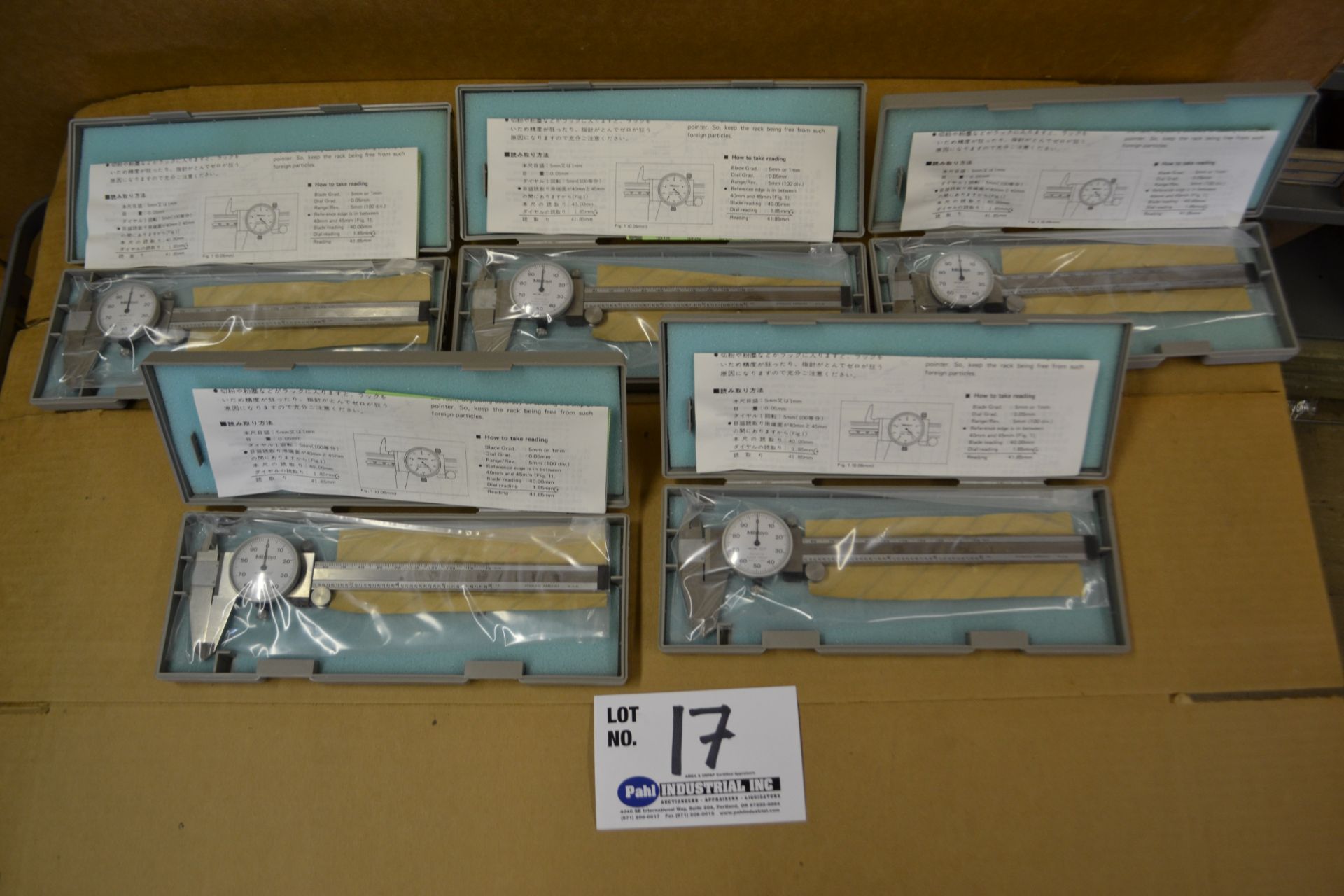 Box of (5) Mitutoyo 6" Dial Calipers New In Box Model 505-637-50