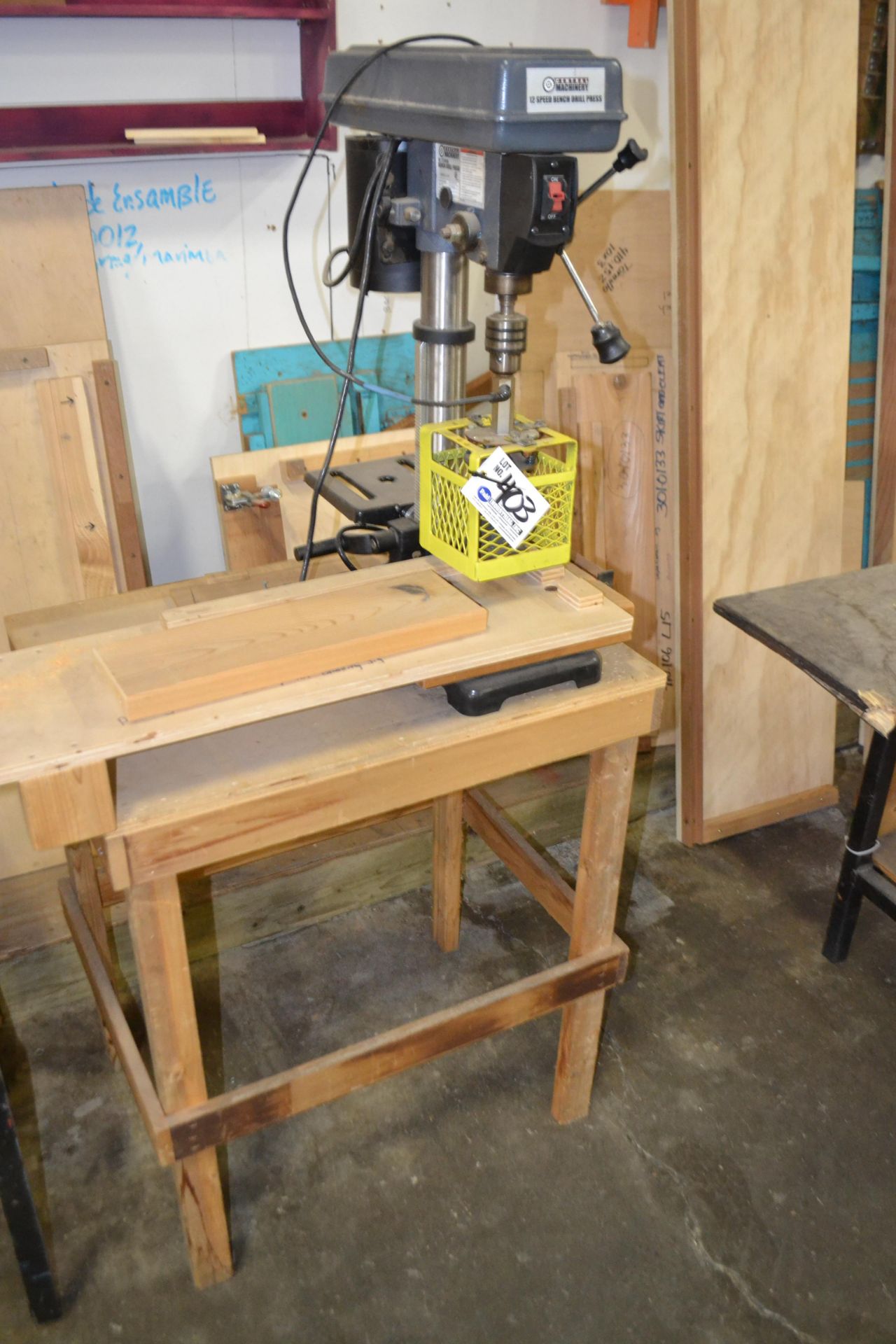 Wood Branding Pres on Central Machinery 12-spd Drill Press and wood work table - Image 3 of 3