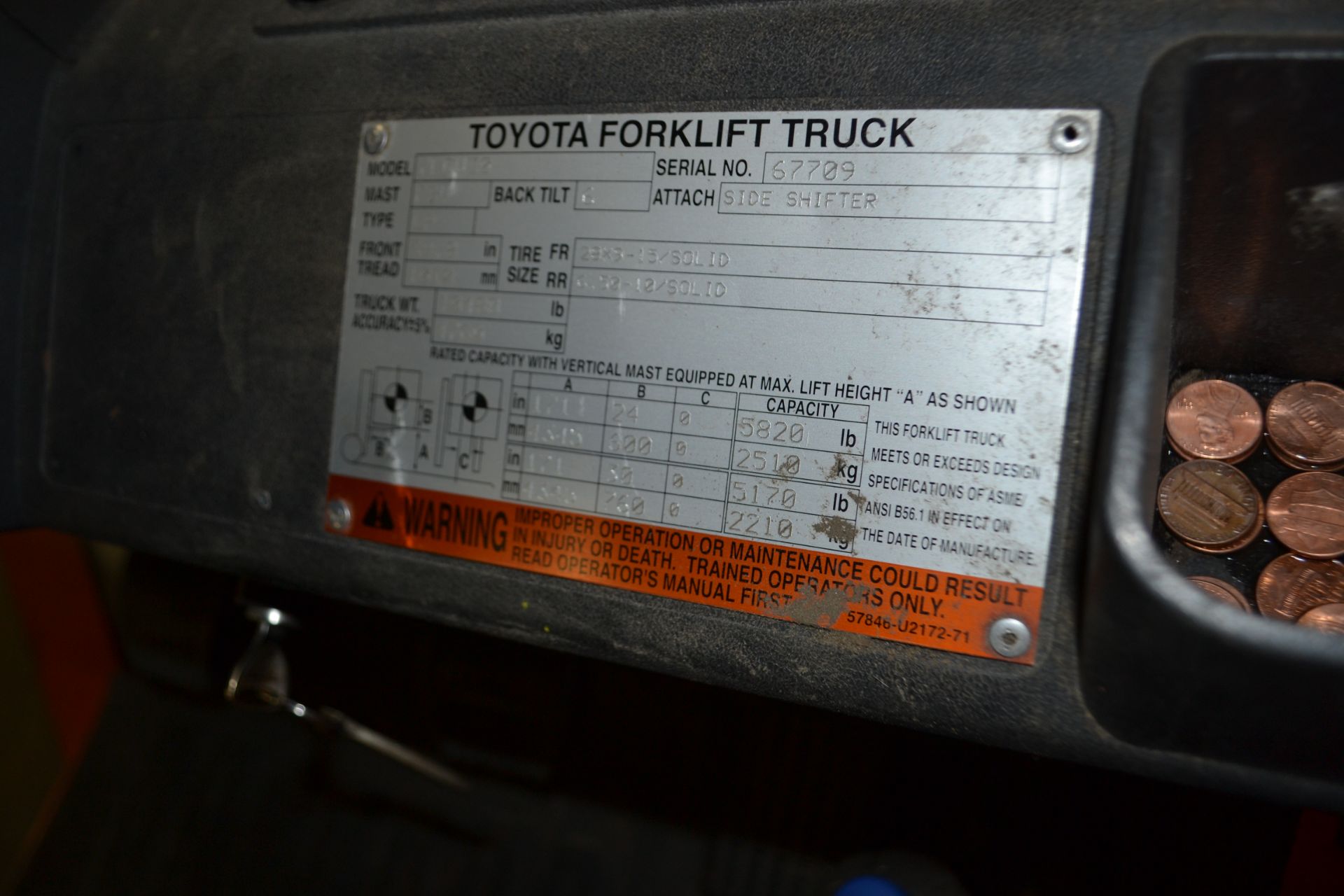 Toyota 7FGU30 LPG Forklift - Image 2 of 2