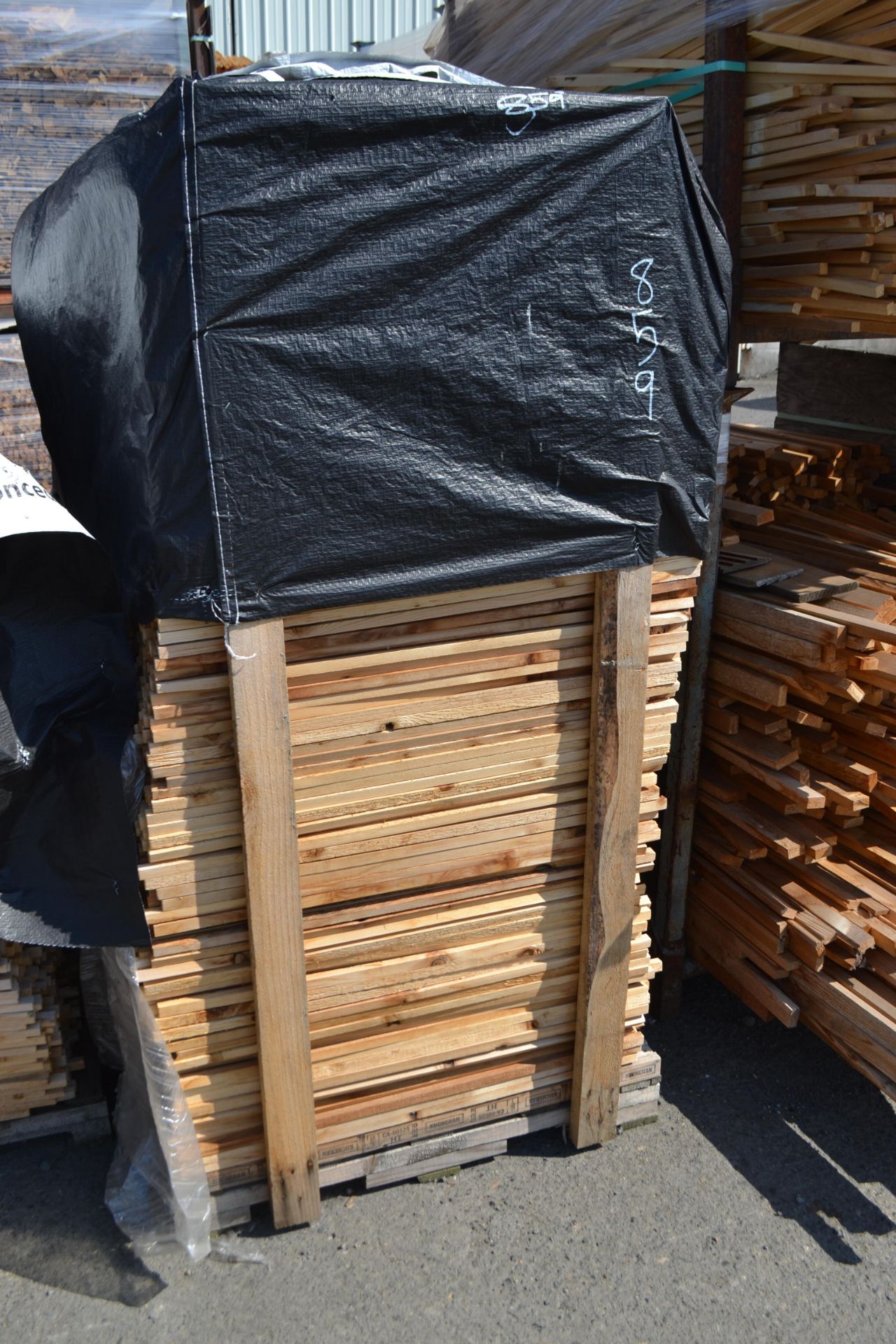 4' x 4' Wood Stacking Bin with Assorted small Lumber (stickers, trellis sticks etc)