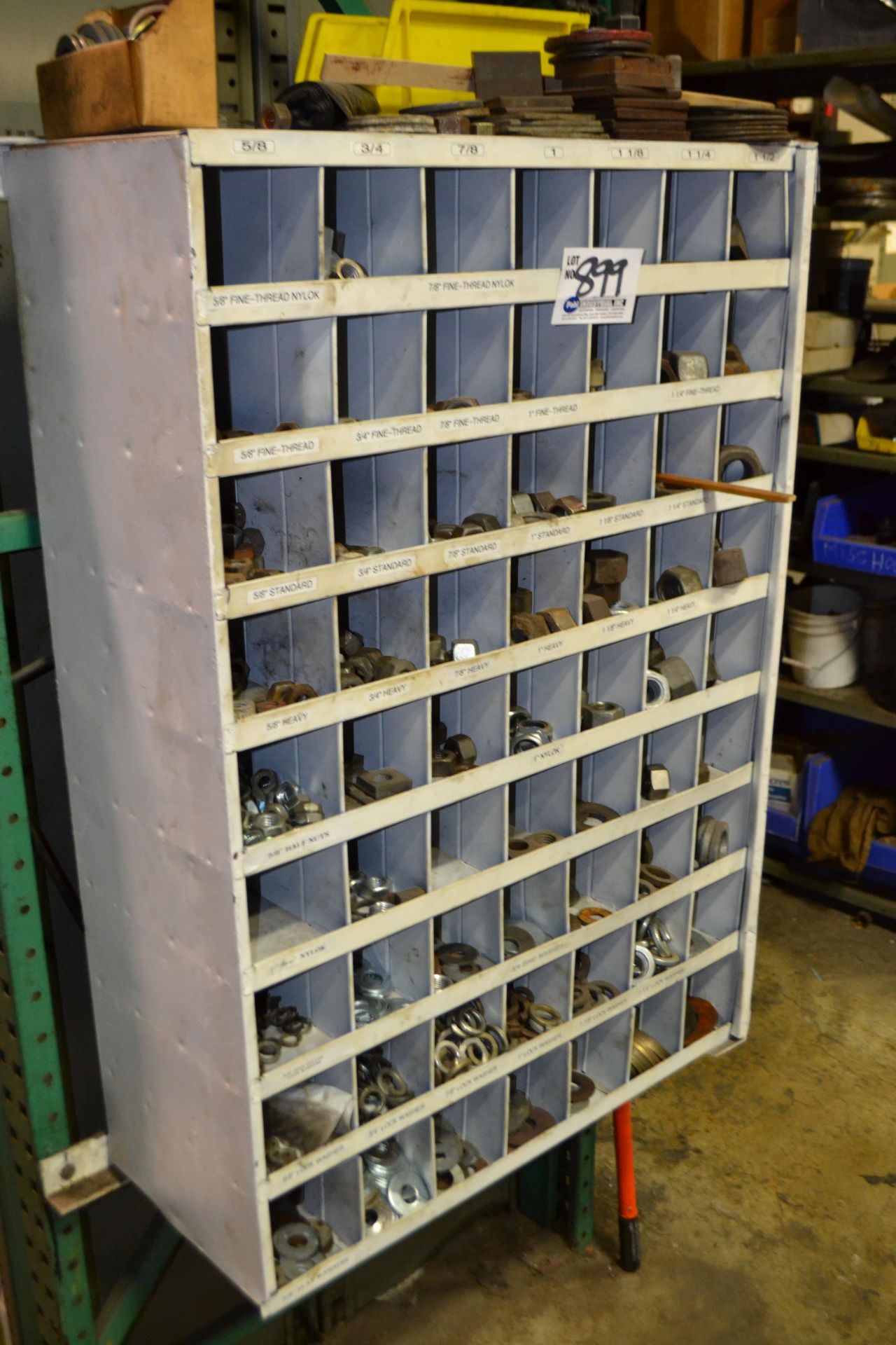 63-Compartment Hardware Bin with hardware nuts, bolts, washers etc