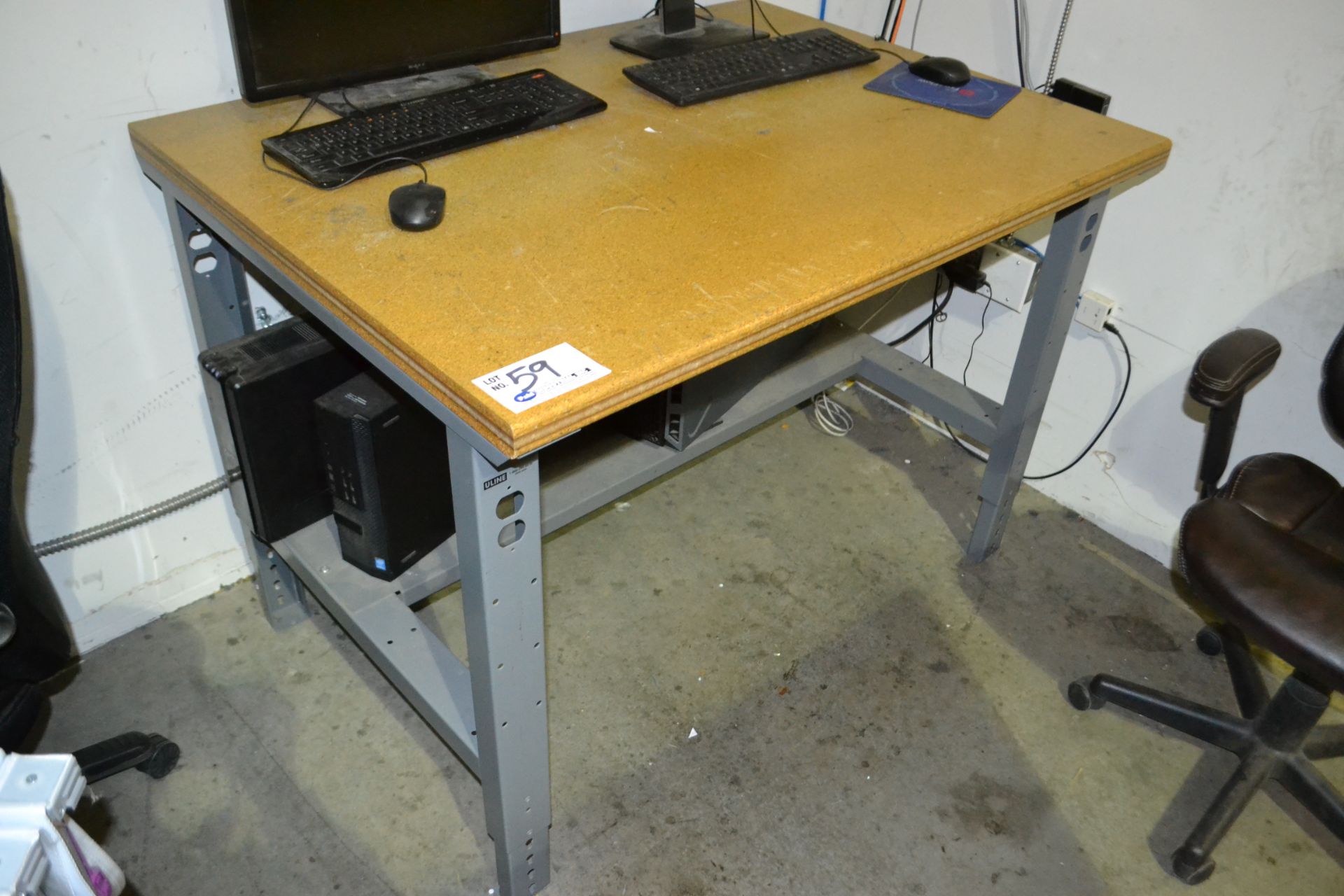 Uline 4'x3' Steel Framed Work Table Adjustable Height