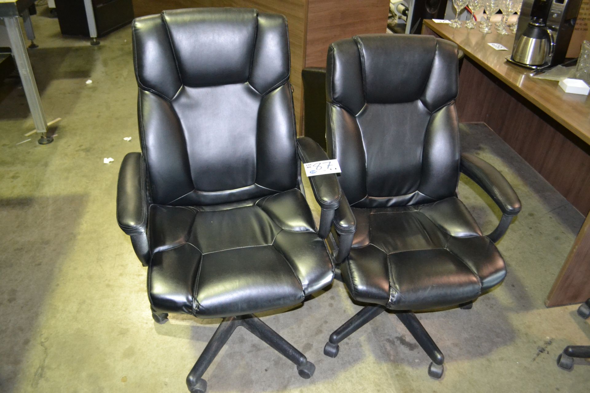 Set of 2 Black Adjustable Office Chairs