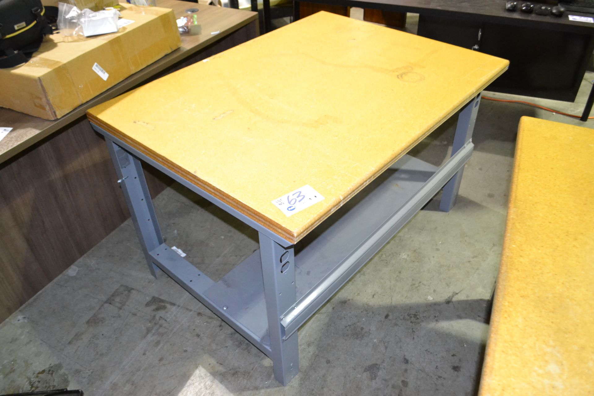 Uline 4'x3'x30'' Tall Steel Framed Work Table