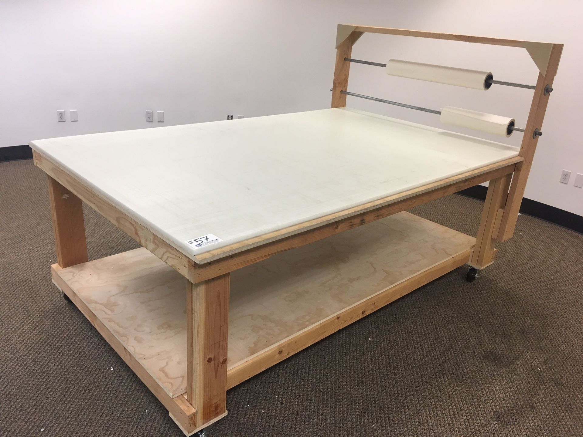 5'x8'x37'' Tall Portable Poly Layout Table w/ Material Rollers