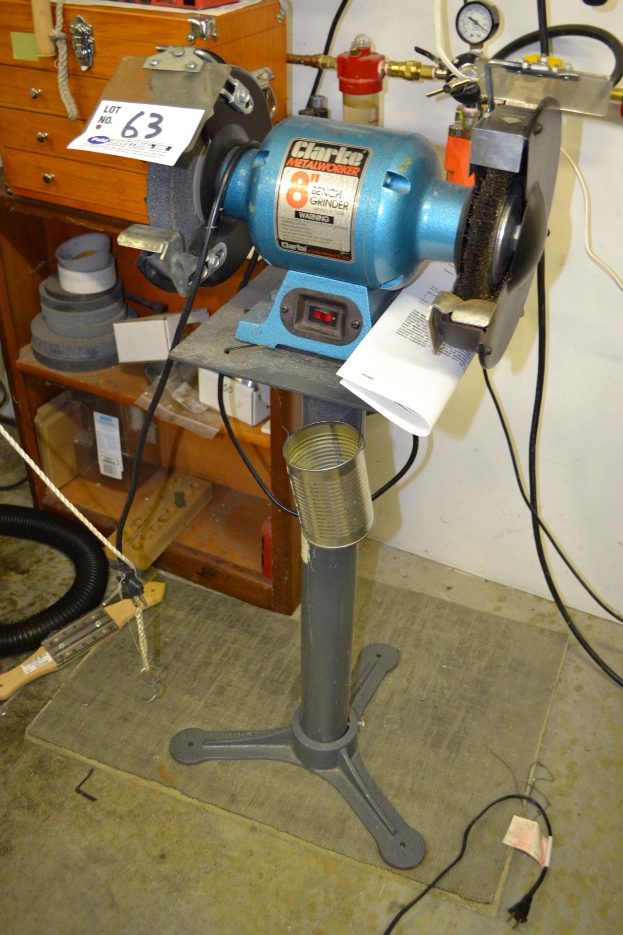 Clarke Metalworker 8'' Bench Grinder on Pedestal