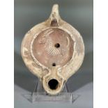 ROMAN TERRACOTTA OIL LAMP WITH DEER