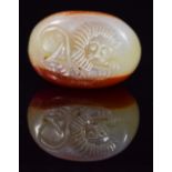 SASSANIAN CARNELIAN BEAD WITH LION