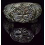 CRUSADERS BRONZE RING WITH STAR OF BETHLEHEM