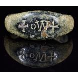 BYZANTINE RELIGIOUS RING WITH MONOGRAM