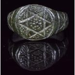 MEDIEVAL HEXAGRAM MAGIC BRONZE RING