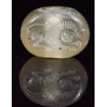 SASSANIAN CRYSTAL BEAD WITH LION