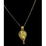 GREEK HELLENISTIC PERIOD GOLD TEARDROP PENDANT