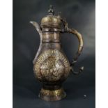 ISLAMIC SELJUK BRONZE INLAID JAR WITH HANDLE