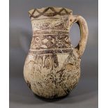 LARGE ANTIQUE ISLAMIC MAMLUK POTTERY JUG WITH UNGL