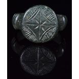 CRUSADERS BRONZE RING W/ STAR OF BETHLEHEM