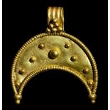 GREEK HELLENISTIC PERIOD GOLD LUNAR PENDANT