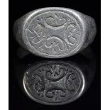 VIKING SILVER RING WITH RUNIC