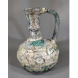 SASSANIAN CUT GLASS JAR WITH HANDLE