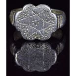 MEDIEVAL HEXAGRAM MAGIC BRONZE RING