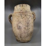 LARGE CYPRIOT PAINTED TERRACOTTA STORAGE JAR