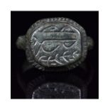 VIKING BRONZE RING WITH RUNIC