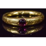 MEDIEVAL GOLD RING WITH PINK GARNET