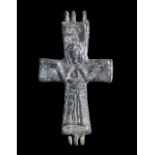 BYZANTINE BRONZE RELIQUARY CROSS