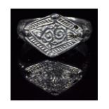 VIKING SILVER RING WITH RUNIC SCRIPT