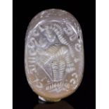 SASSANIAN AGATE STONE SEAL BEAD WITH SCRIPT