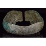 MASSIVE BRONZE AGE BRACELET WITH SNAKE HEADS - 350 GRAMS