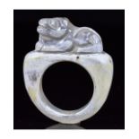 RARE SASSANIAN ROCK CRYSTAL RING WITH LION