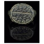 MEDIEVAL DECORATED BRONZE RING