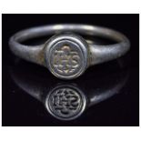 CRUSADERS SILVER RING WITH MONOGRAM