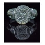 CRUSADERS PERIOD RING WITH CROSS AND MOONS