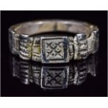 MEDIEVAL SILVER RING WITH NIELLO CROSSES
