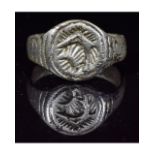 VIKING PERIOD SILVER RING WITH BEAST