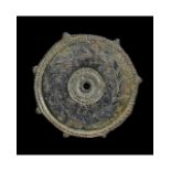 ROMAN UMBONATE NIELO PLATE BROOCH