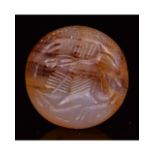 SASSANIAN STONE SEAL BEAD WITH STAG