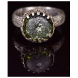 BYZANTINE SILVER RING WITH GEM