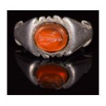 ROMAN SILVER INTAGLIO RING WITH CERES