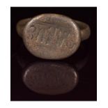 ROMAN BRONZE RING WITH SCRIPT