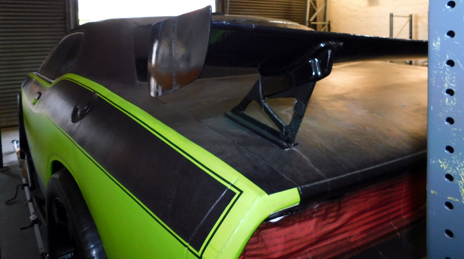 “Gear Factor” Helium Filled Flying Full Size Green/Black Dodge Challenger Model with 4 Electric - Image 8 of 13