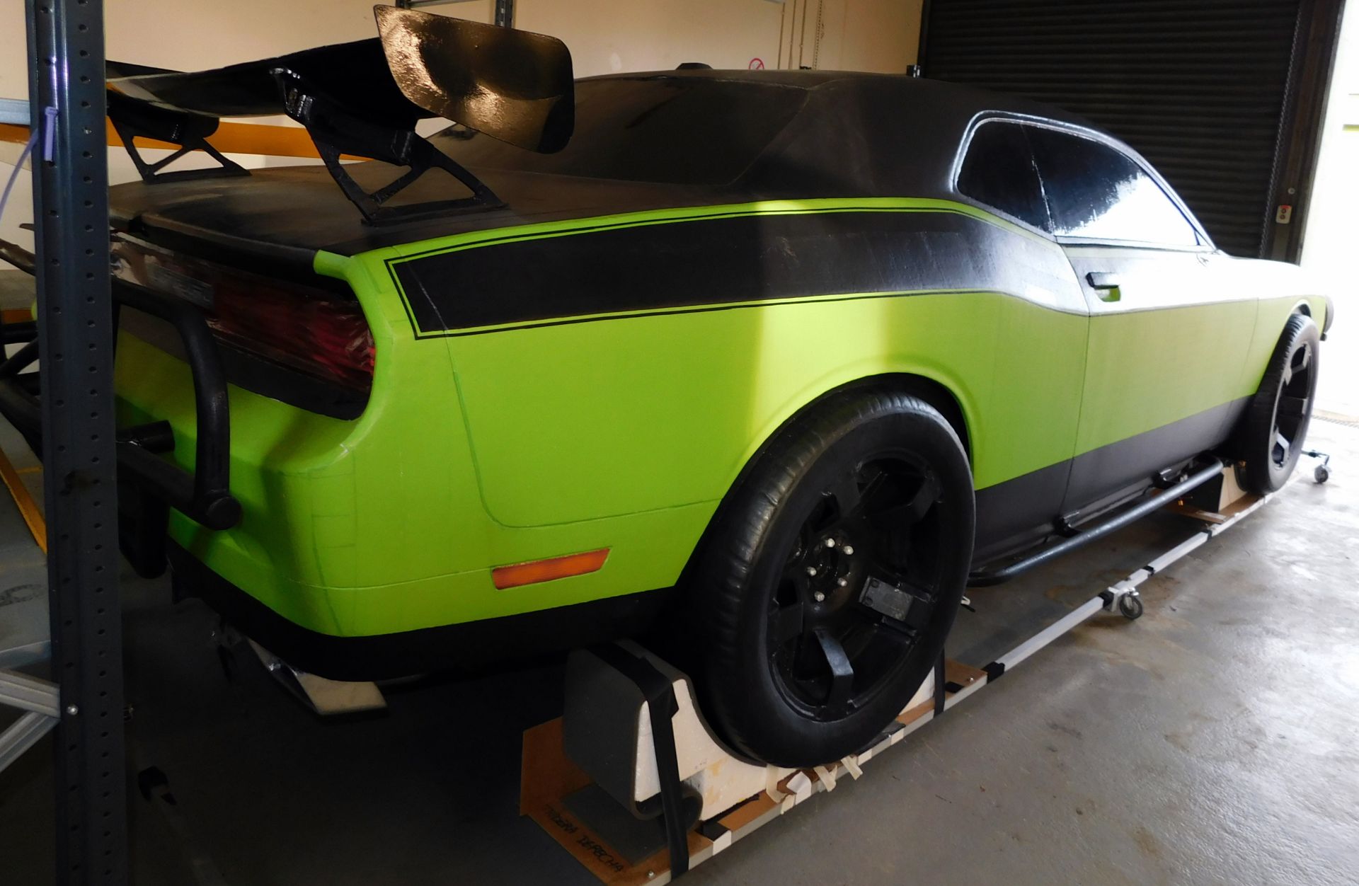 “Gear Factor” Helium Filled Flying Full Size Green/Black Dodge Challenger Model with 4 Electric - Image 6 of 13